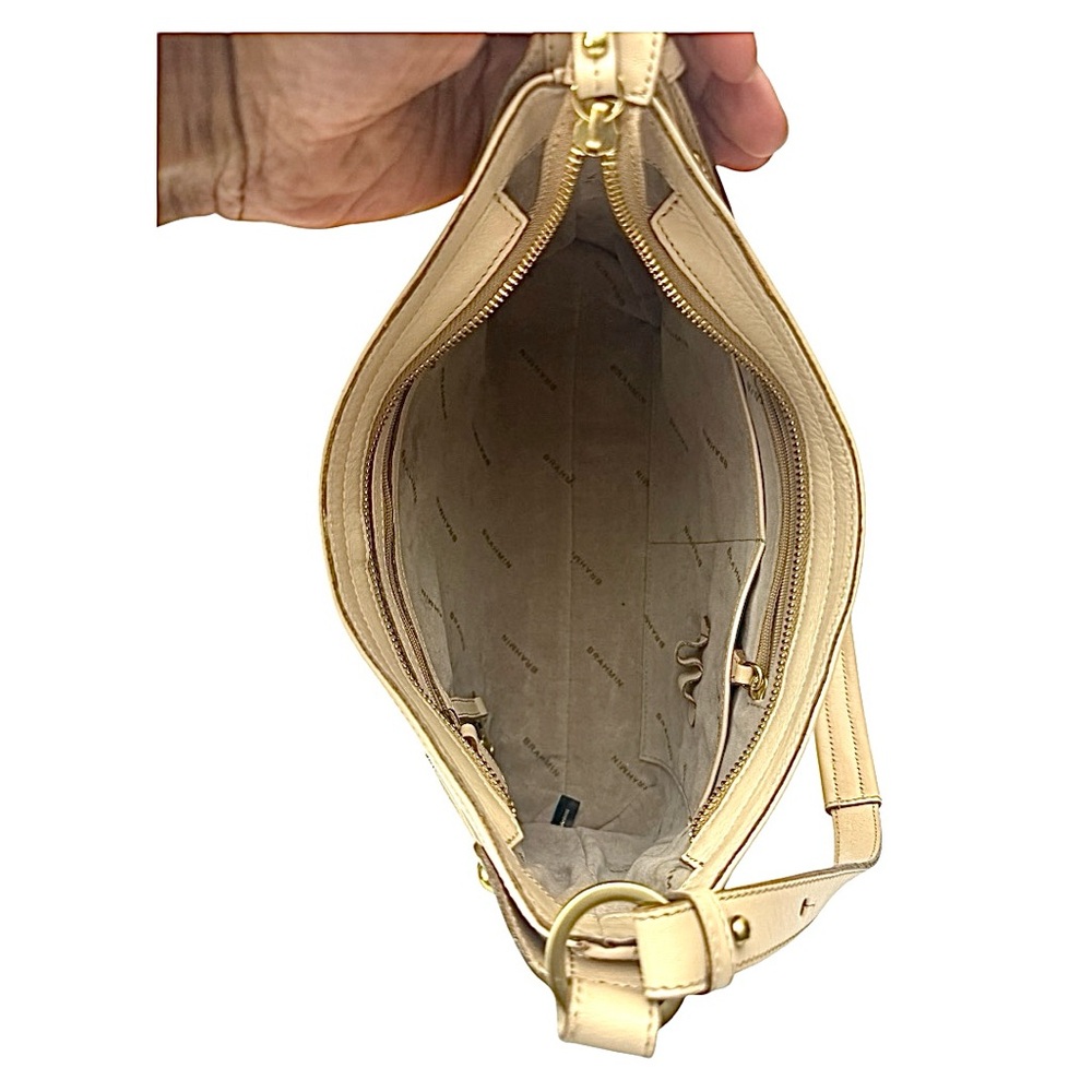 Brahmin Tan Raffia & Leather Shoulder Bag Rare Style EUC - Picture 12 of 13